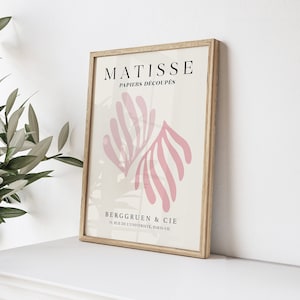Matisse Print, Pink Wall Art, Pink Prints, Blush Wall Decor, Papier Decoupes, Paper Cut Out, Modern Art Print, Exhibition Poster, A2, A3, A4