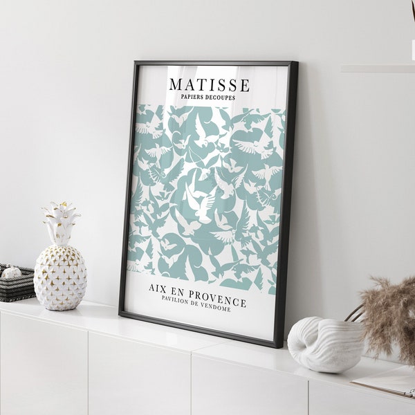 Teal Matisse Print, Abstract Wall Art, Matisse Poster, Turquoise Wall Art, Teal Blue Wall Decor, Living Room Art, Bedroom Print, Teal Green