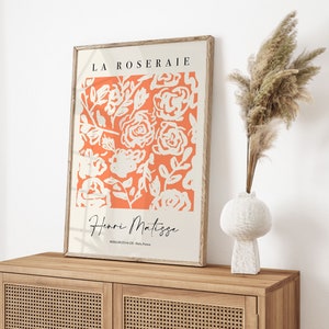 Impression orange Matisse, Henri Matisse, impression abstraite, art mural orange, art moderne, art du salon, impression de chambre à coucher, affiche d'exposition