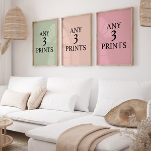 Choose Your Own Prints, Any 3 Prints, Pick Your Own Bundle, Lounge Prints, Above Sofa Prints, Neutral Wall Decor, Living Room Art, Set of 3