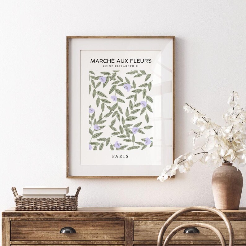 Paris Flower Market Print, Lilac Wall Art, Dopamine Decor, Purple Gallery Wall Print, Bedroom Wall Print, Light Purple Living Room Wall Art image 6