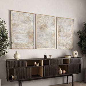3 Abstract Art Print Set | Cream Wall Art | Beige Bedroom Art | Stylish Minimal Abstract Art | Living Room Art Prints | Neutral Wall Decor