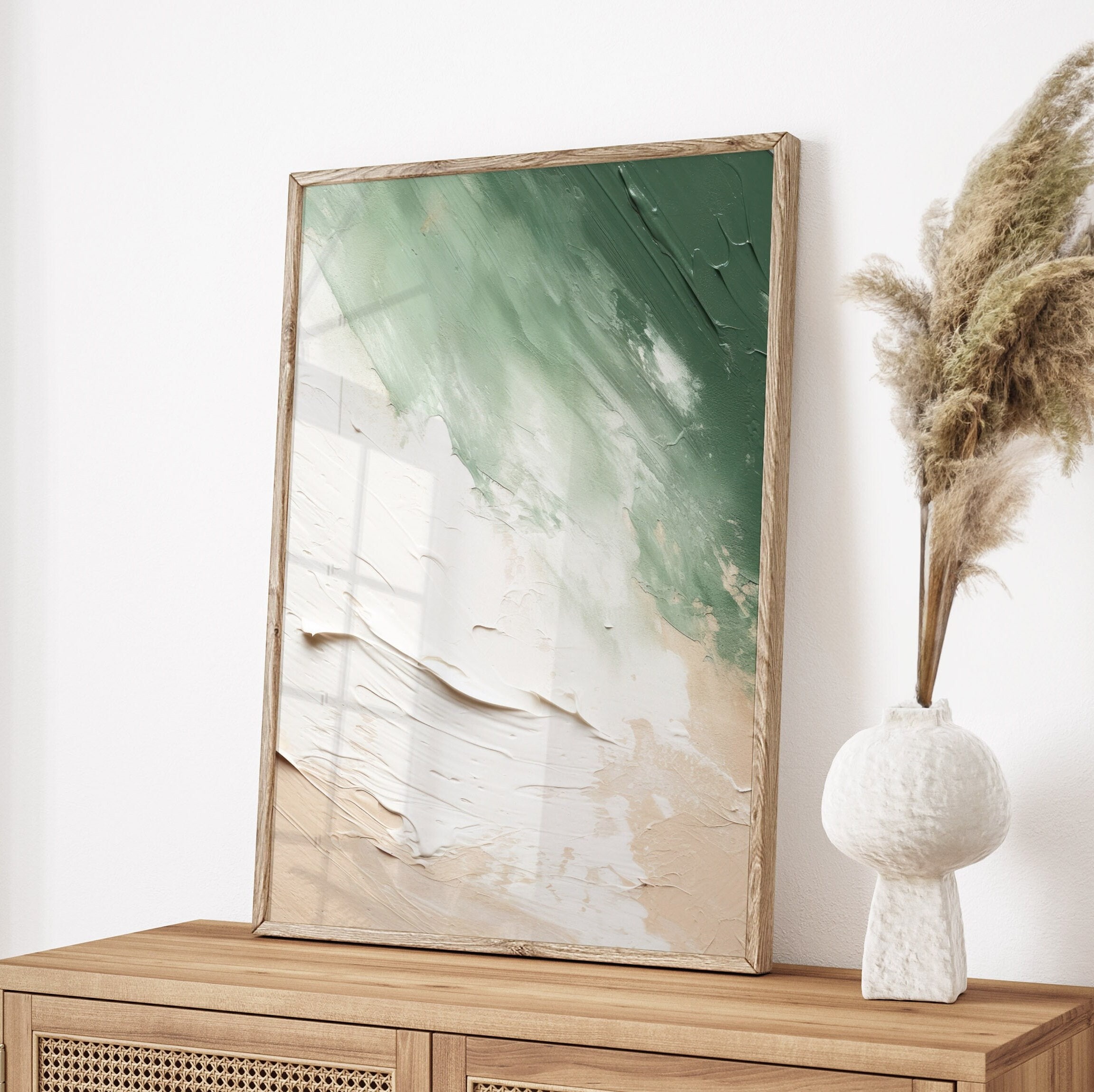 Sage Abstract Art Print, Green Wall Art, Sage Wall Art, Green Print ...