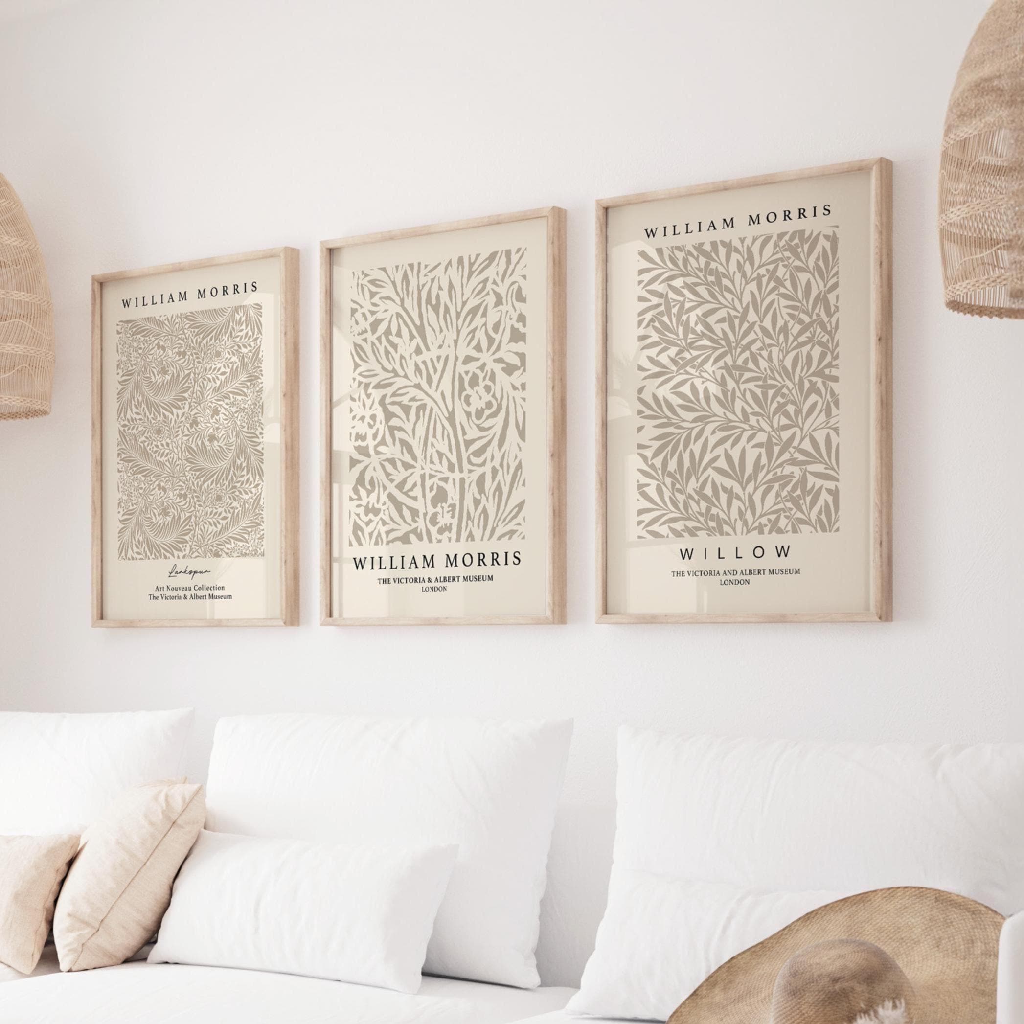 Fawn Beige & Cream William Morris Prints: Set of 3 | Vintage