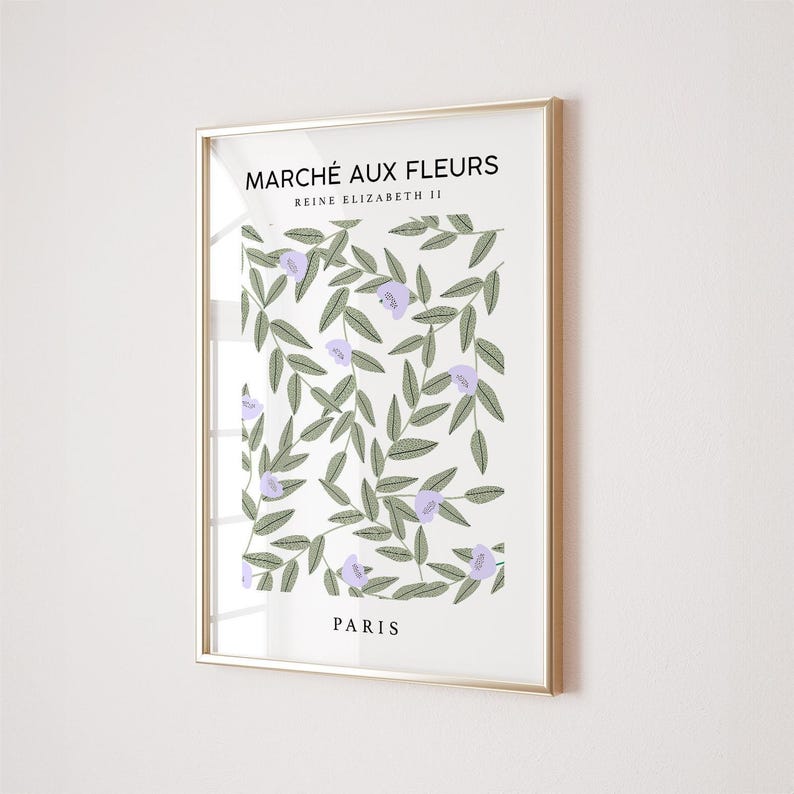 Paris Flower Market Print, Lilac Wall Art, Dopamine Decor, Purple Gallery Wall Print, Bedroom Wall Print, Light Purple Living Room Wall Art image 7