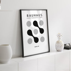 Bauhaus Abstract Print, Grey Wall Art, Neutral Print, Black Wall Decor, Modern Art, Living Room Art, Bedroom Print, Abstract Art Poster