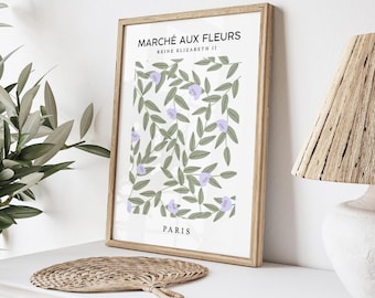 Paris Flower Market Print, Lilac Wall Art, Dopamine Decor, Purple Gallery Wall Print, Bedroom Wall Print, Light Purple Living Room Wall Art