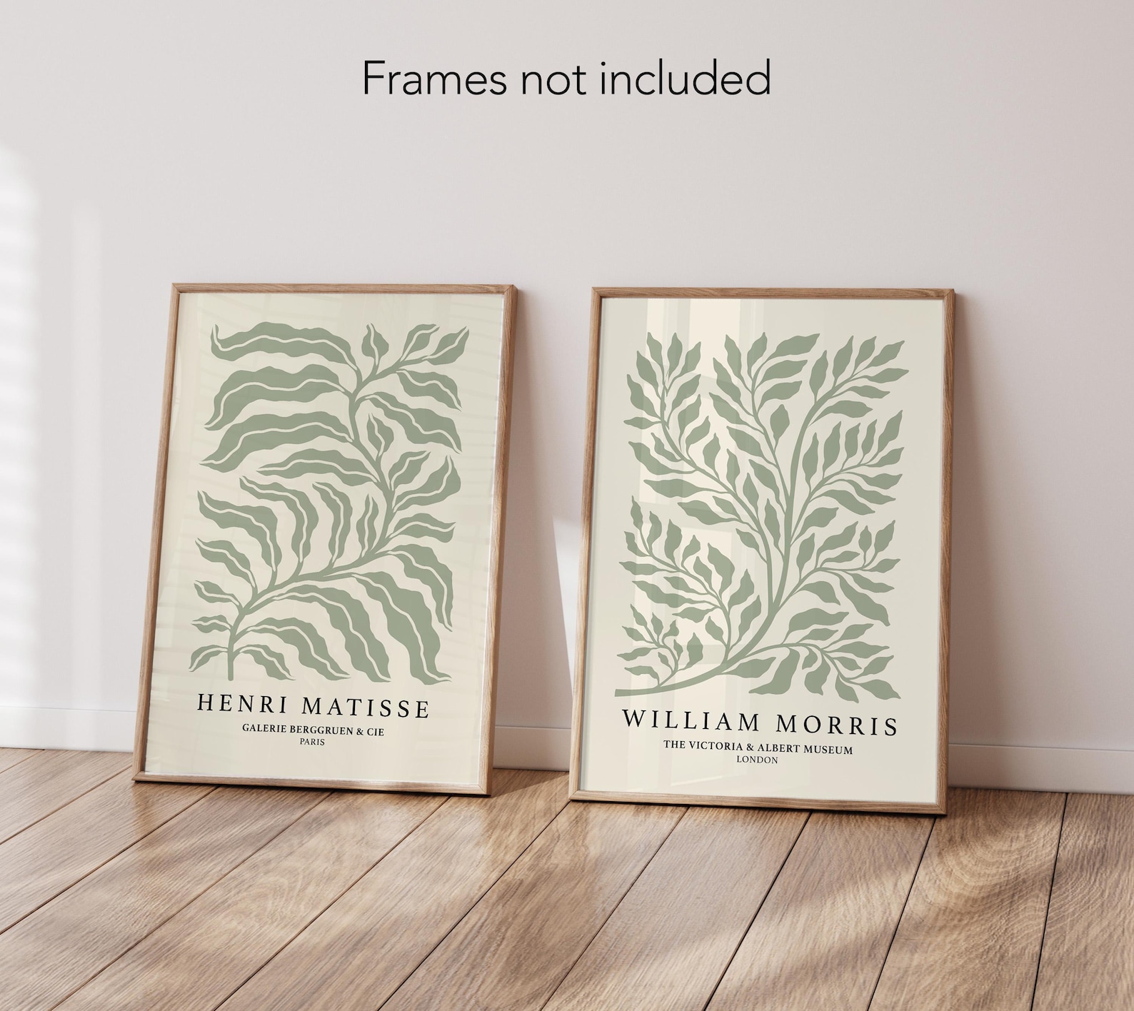 Sage Green & Cream Mid-century Modern Art Prints: Set of 2 | Henri ...