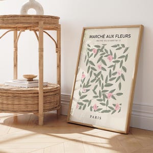 Paris Blumenmarkt, Rosa Wandkunst, Blumenmarkt-Druck, Blush Rosa Wanddekor, Wohnzimmer Kunst, Moderne Kunst, Salbei Grüner Druck, Schlafzimmer Kunst