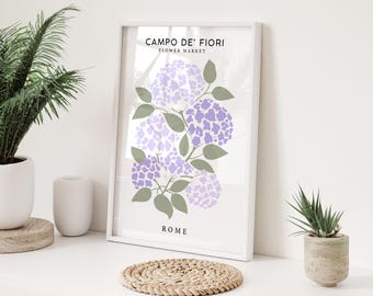Rome Lilac Flower Market Print, Purple Wall Art, Dopamine Decor, Purple Gallery Wall Print, Living Room Art, Light Purple Bedroom Wall Art