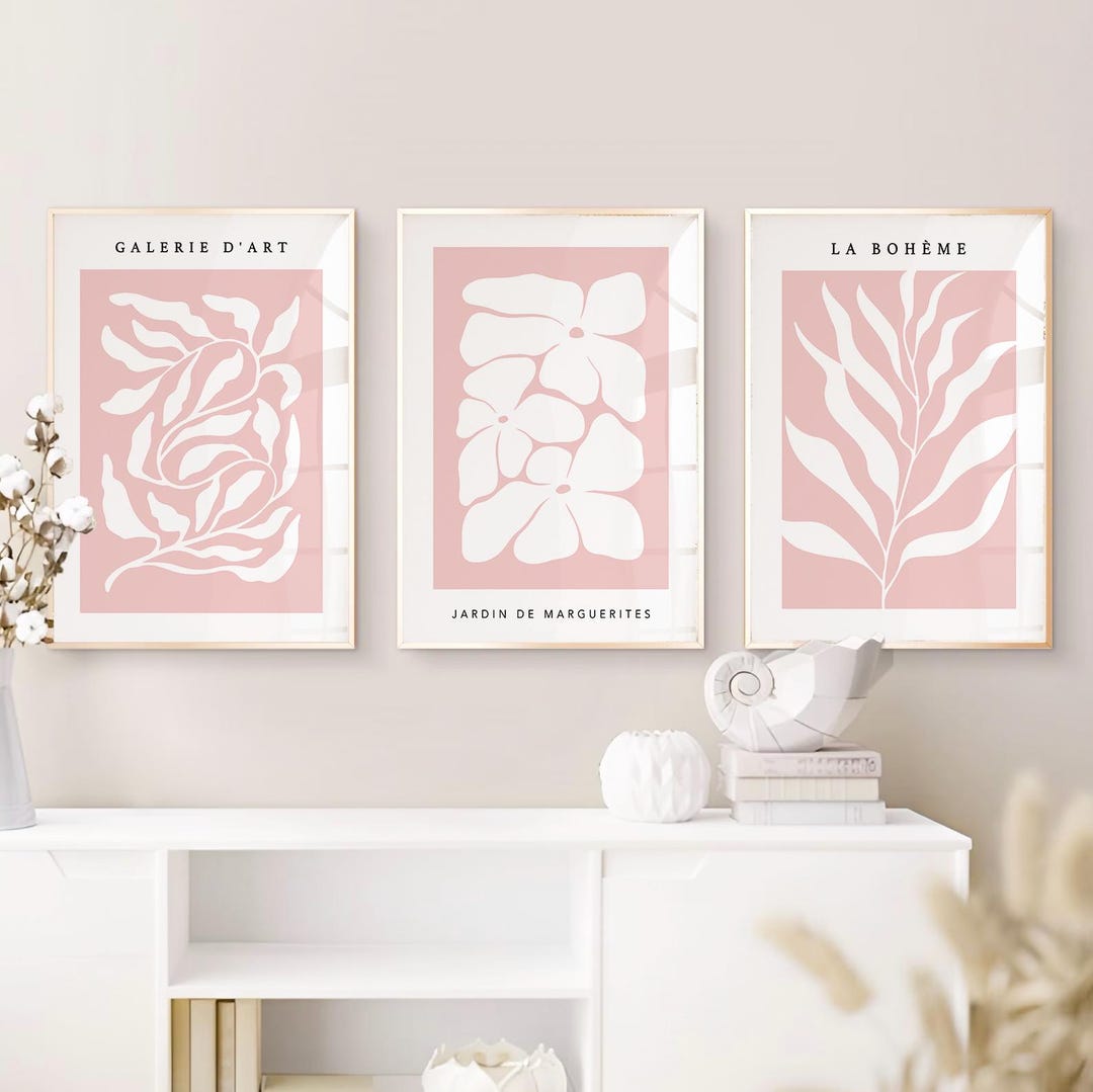 Blush Pink Prints: Set of 3 | Soft Blush Pink Wall Art | Paris ...