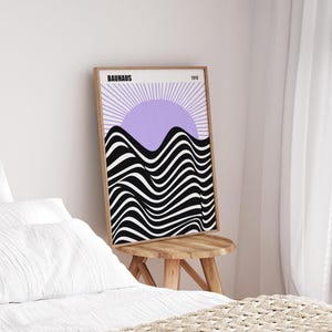 Bauhaus Abstract Print, Lilac Wall Art, Colourful Print, Purple Wall Decor, Modern Art, Living Room Art, Bedroom Print, Abstract Art Poster