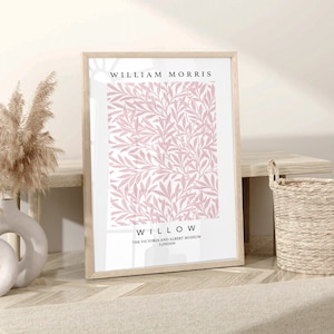 William Morris Druck, Rosa Wandkunst, Rosa Druck, Pastell Wandkunst, Rosa Wanddekor, Wohnzimmer Kunst, Druck für Schlafzimmer, Botanisches Poster