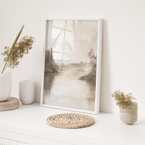 Watercolour Art Print, Neutral Wall Art, Vintage Gallery Art Print, Bedroom Art, Neutral Wall Decor, Rustic Living Room Art, Printable Art