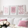 Pastel Pink Prints, Set of 3, Pink Wall Art, Matisse Poster, William Morris Print, Picasso, Pastel Wall Art, Living Room Art, Bedroom Prints
