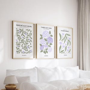 Paris Flower Market Print, Lilac Wall Art, Dopamine Decor, Purple Gallery Wall Print, Bedroom Wall Print, Light Purple Living Room Wall Art image 8