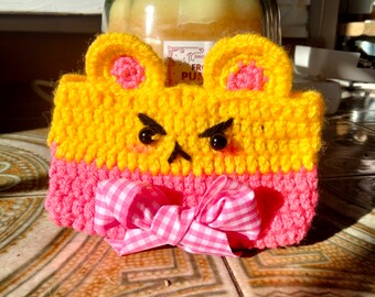 Bear purse yellow and pink / Yellow and pink bear purse