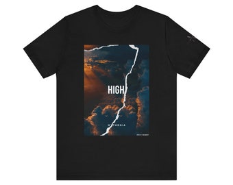Maglietta con grafica alta, maglietta unisex, maglietta in stile vintage, top casual, maglietta retrò per uomo e donna