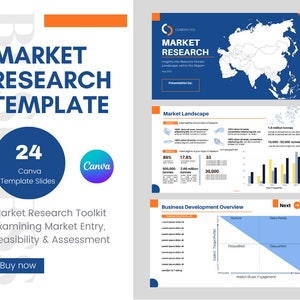 Market Research Consulting Presentation Template | 24 Customizable Slides |  (Used in 120,000 USD Consultancy Study)