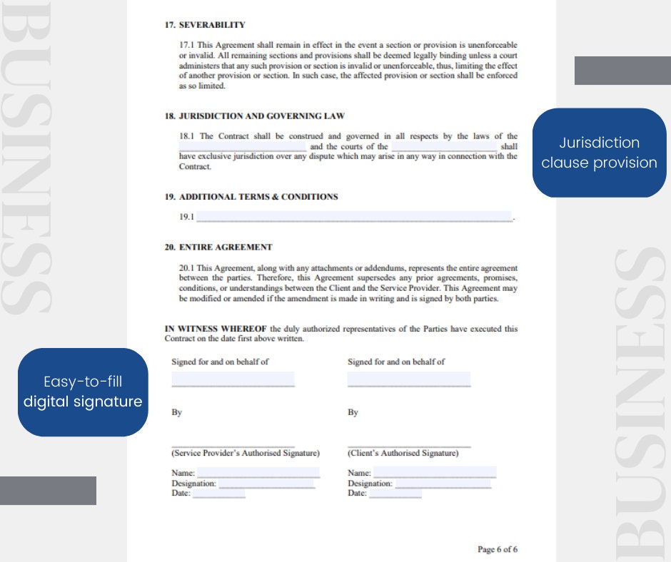 Service Contract Templates - Service Contract Form - Service Contract ...