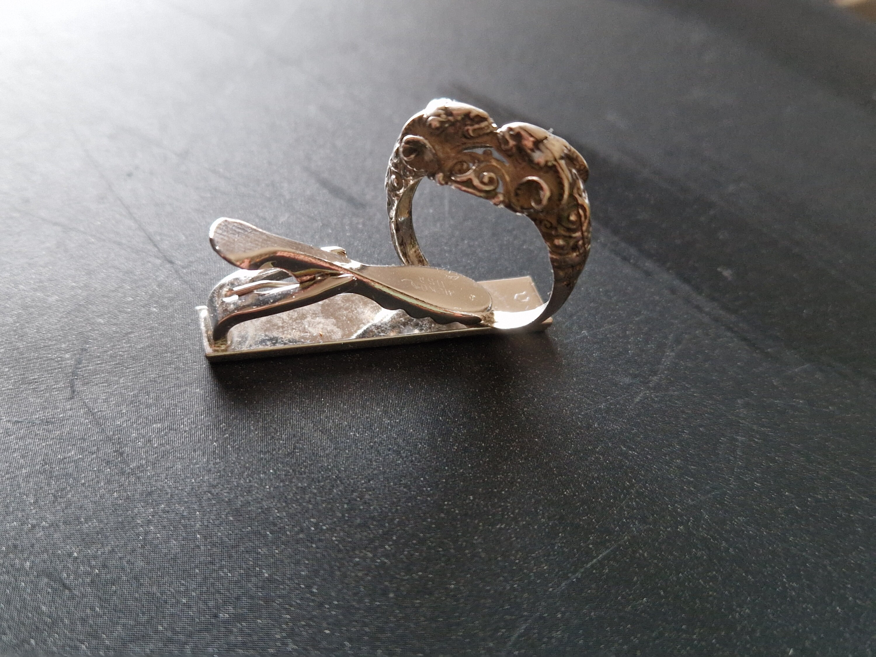 Antique double Rams head Ring . 900 silver jewelry