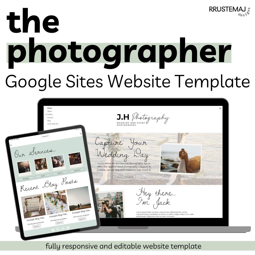 Modèle de site Web pour photographes photographes Google Sites