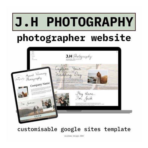 Photography Photographers Website Google Sites Template