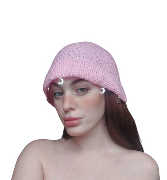 Handmade Crochet Sailor Moon Bucket Hat With Charms, Only  display picture 2
