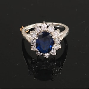 Blue Sapphire Engagement Ring, Oval Engagement Ring, Kate Engagement Ring, Diana Engagement Ring, Blue Sapphire Ring , Cocktail Ring, Gifts.