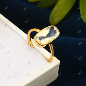 Dainty Moonstone Ring 14k Gold Wedding Stacking Ring Solid Simple Ring Promise Gift For Love Moonstone Handmade Jewelry Engagement Ring Gift