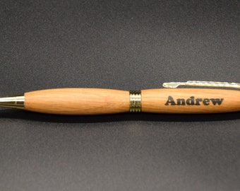 Bespoke wooden pen with engraved name