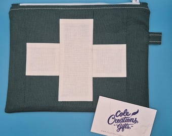 Fabric First Aid Bag, Compact First Aid Kit, Emergency Medical Pouch, Travel First Aid, Emergency Medical Bag, Outdoor First Aid, Safety Kit