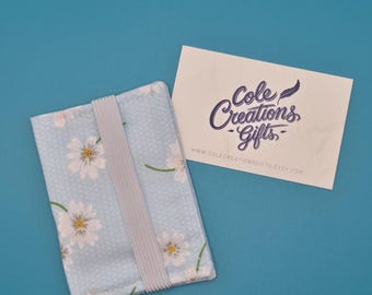 Daisy Flower- Fabric Card Holder Wallet, Small Credit Card Holder for pocket, Business Card holder, Small Card Wallet