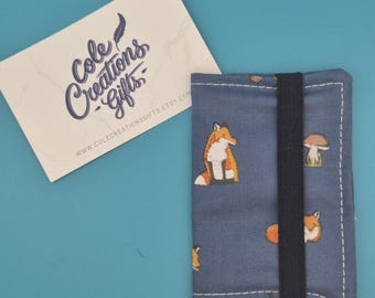 Fox - Fabric Card Holder Wallet, Small Credit Card Holder for pocket, Business Card holder, Small Card Wallet