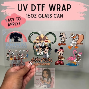 Animal Kingdom UV DTF Wrap, Uv Dtf Wrap, Cup Wraps, 16oz Cup Wraps, 16oz Glass Can Tumbler Wrap, Ready to Apply, Ready to Ship
