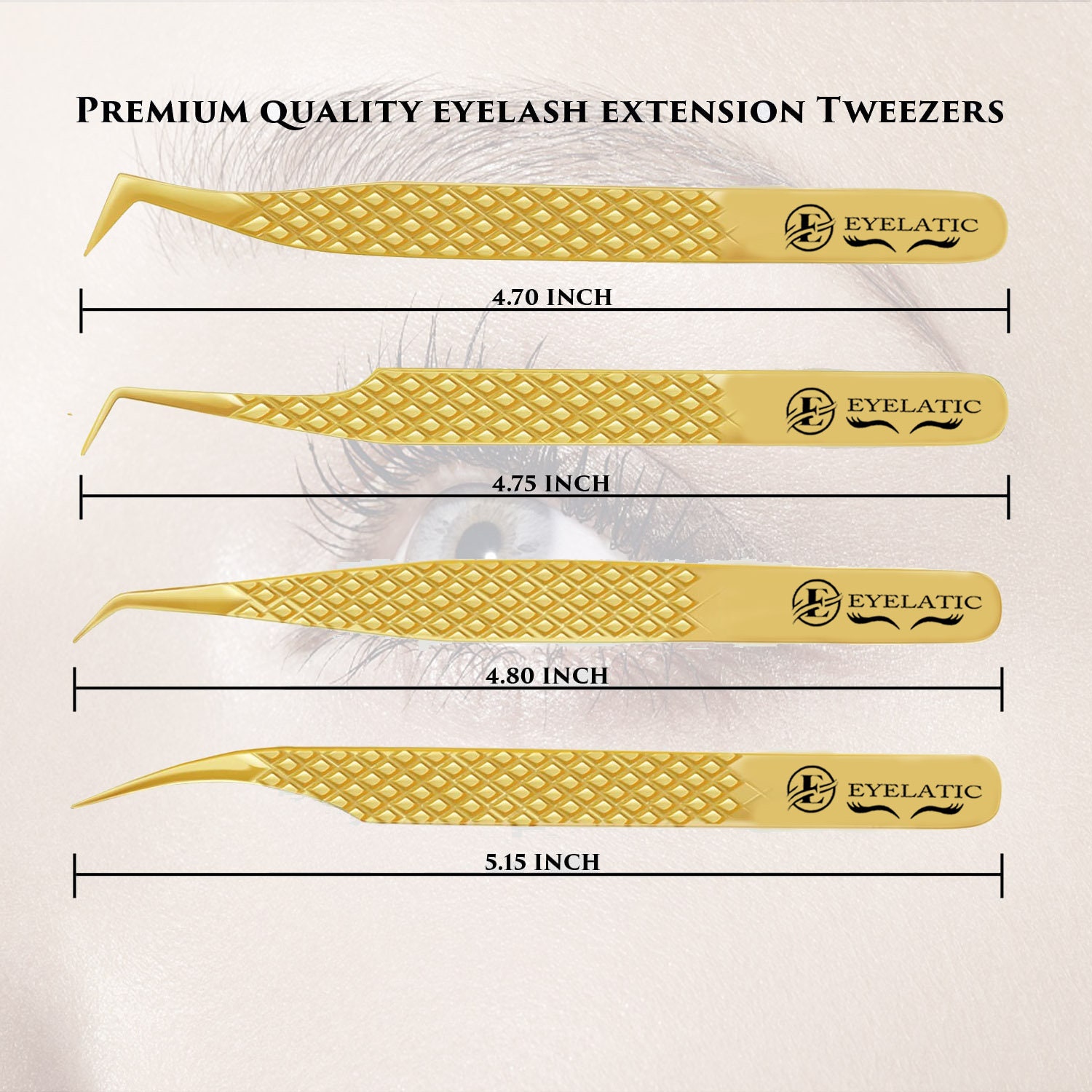 Eyelash Extension Tweezers Set, Volume Fans Lash, Beauty Salon 5 Tweezers Set, Eyelash Extension