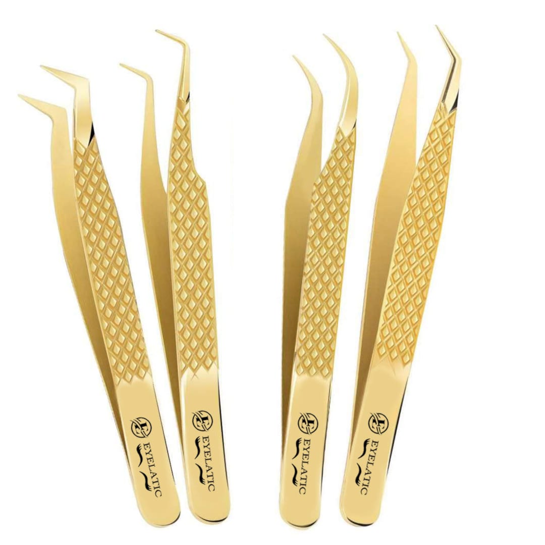 Eyelash Extension Tweezers Set, Volume Fans Lash, Beauty Salon 5 Tweezers Set, Eyelash Extension