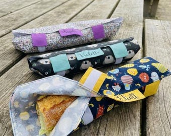 Bolsa para sanduíche personalizada – Embalagem sustentável para baguetes ou wraps – Ideal para lancheiras escolares e de piquenique