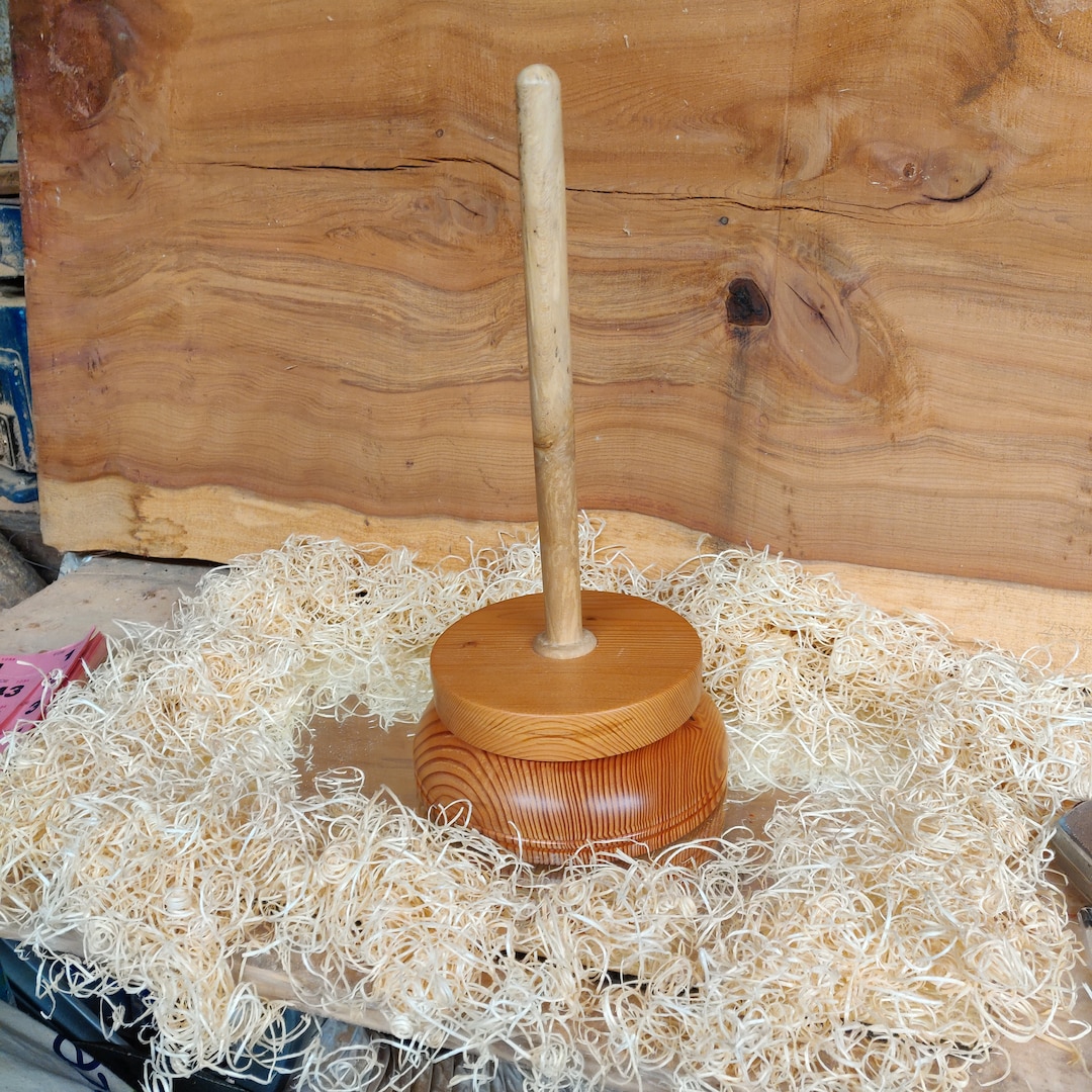 Wooden Yarn Spinner, Turned, Red Pine, Solid Wood Etsy