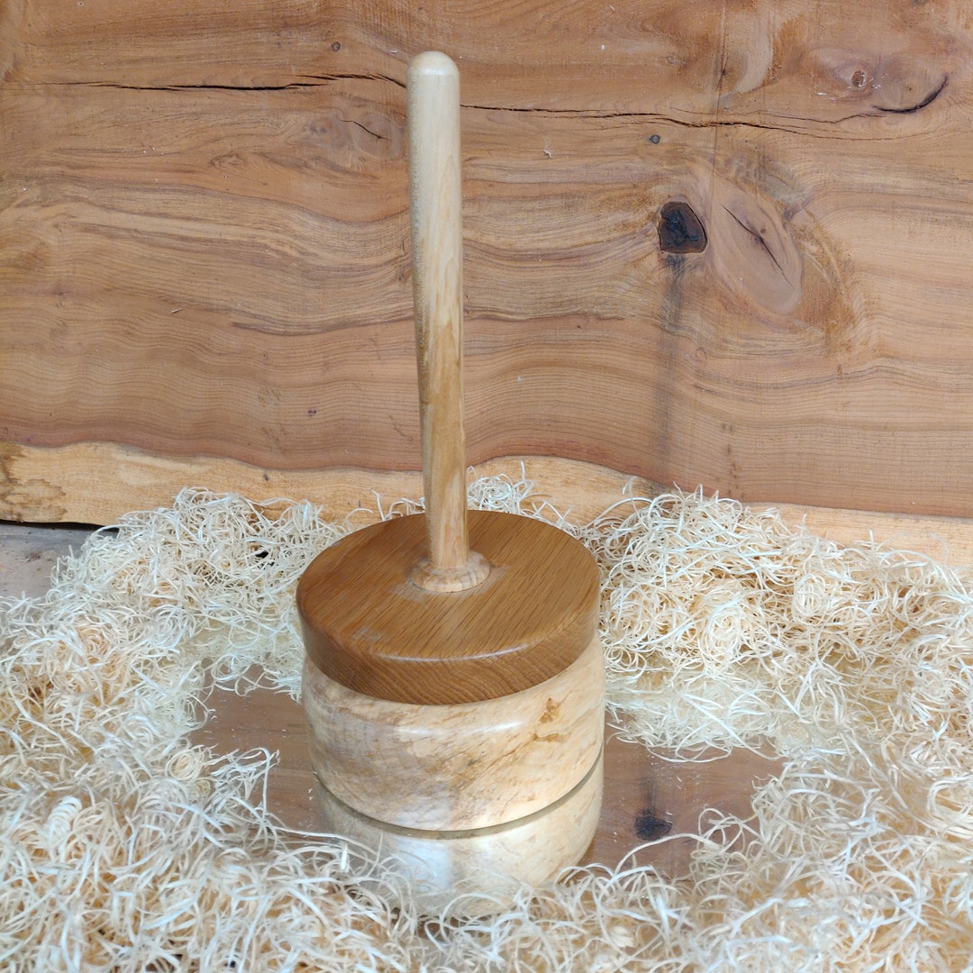 Wooden Yarn Spinner Turned Sycamore Oak Solid Wood Etsy