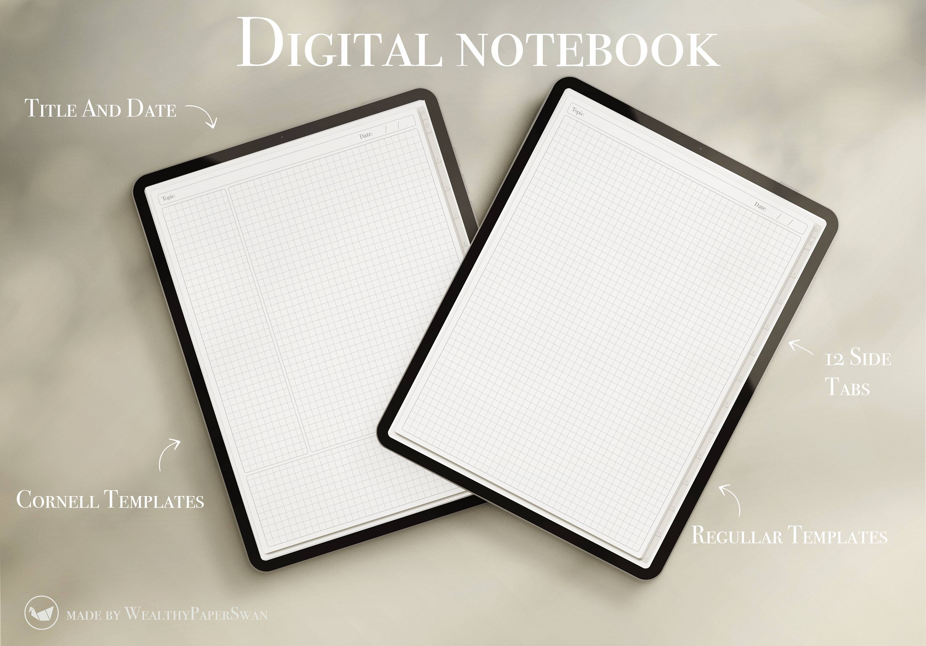 Cornell Method Template PDF Notebook, Digital Note Taking, Cornell Note ...