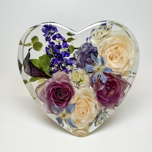 Resin Funeral Flower Preservation Bereavement Gift | Sentimental Heart Sympathy Keepsake for Funeral, Memorial Flower Drying - DEPOSIT ONLY