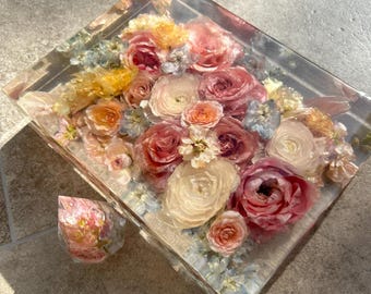 Turn Your Wedding Flowers into Resin Block Art | Flower Preservation | Dried Floral Keepsake for Newlyweds | Preserve Your Wedding Bouquet