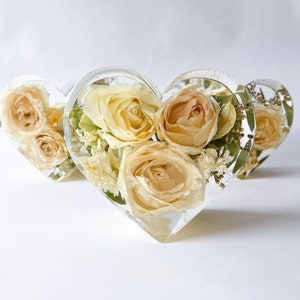 Funeral Flower Preservation in Resin | Sympathy Keepsake | Bereavement Gift | Memorial Flowers Personalised Heart Momento DEPOSIT ONLY
