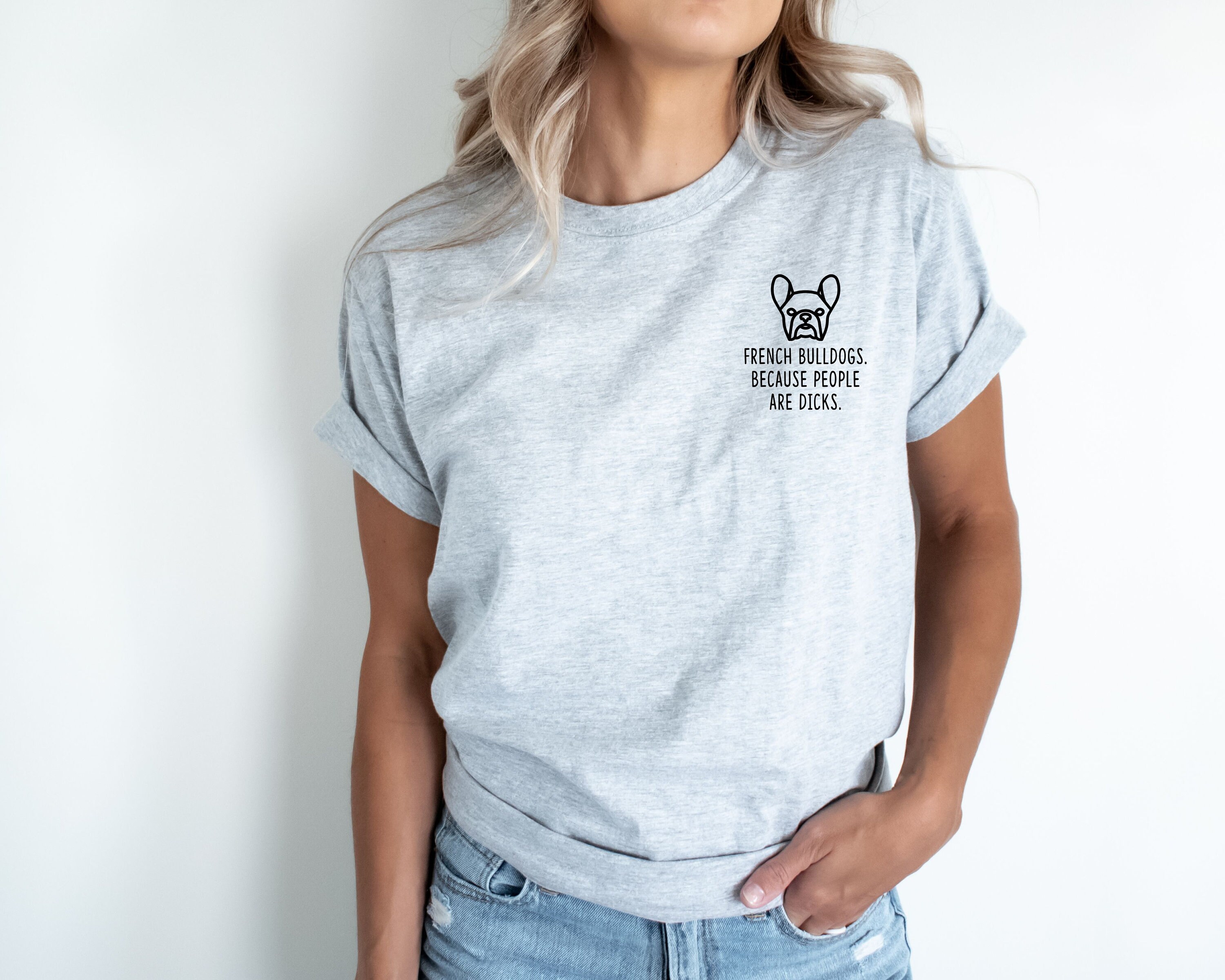 French Bulldog Tshirt, Embroidered Funny Frenchie Shirt, French Bulldog