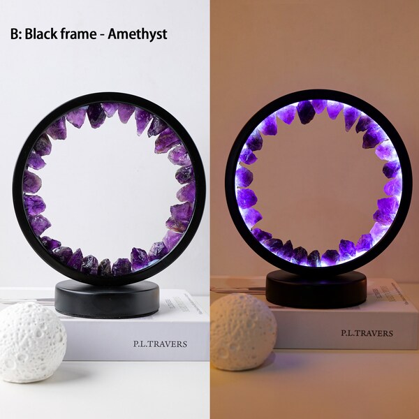 1pc Natural Amethyst/Citrine bedroom night light Lamp Crystal Lamp Home Decor Energy Crystal Healing Crysta Halloween Gift