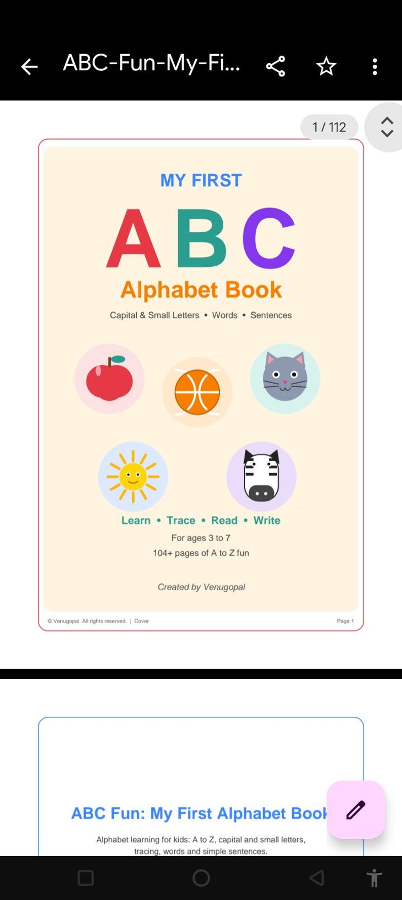 My First Learning Abc MY First ABC Alphabet Book - Etsy