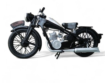 Vintage Motorcycle STL File | 3D Printing Model | Classic Bike Digital Download | DIY Motorcycle Decor