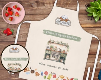 Personalized Grandma Apron Gift, Nana Apron, Custom Apron, Grandma Christmas Gift, Mother's Day Gift, Christmas Baking Apron