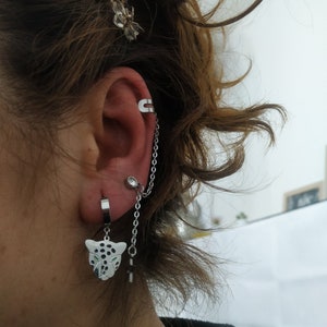 Shaky cartilage earrings / chain earrings / silver earrings / minimalist earrings / her gift / bohemian earrings / Gift Jewelry / Gift